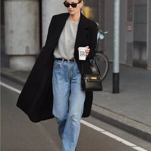 Filippa K Barnsbury Wool Coat In Navy Size 34